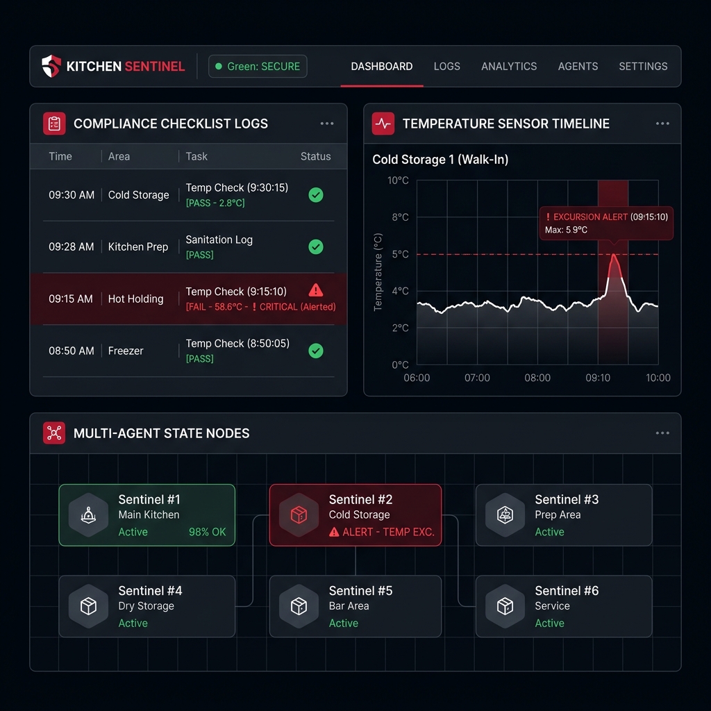 User interface preview of the Kitchen Sentinel project